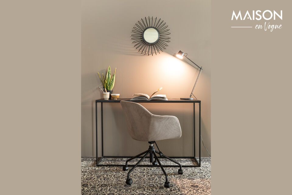 A comfortable office chair in taupe fabric
