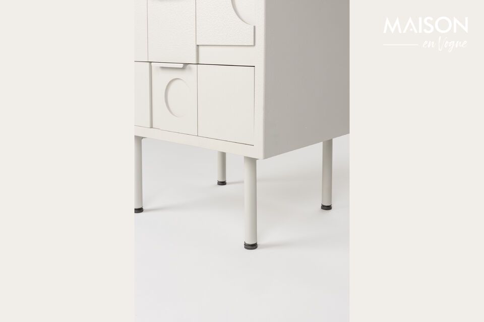 The neutral yet assertive gray color evokes modernity and blends easily with minimalist or