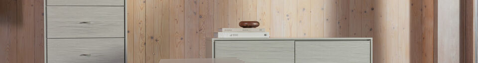 Benadrukte materialen Grijs houten dressoir Morning