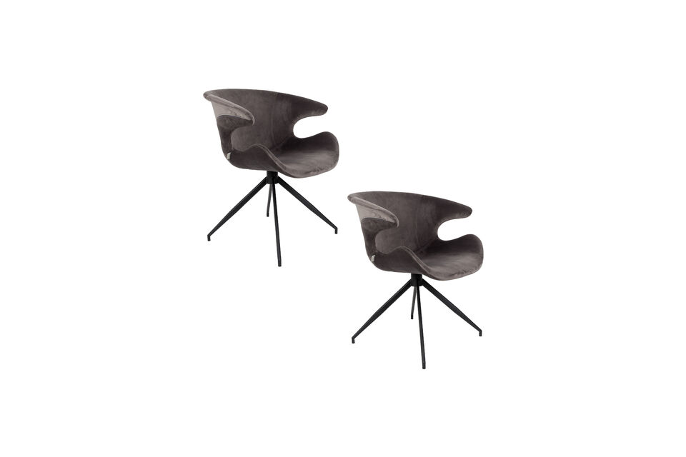 Grijze stoffen fauteuil Mia - 6