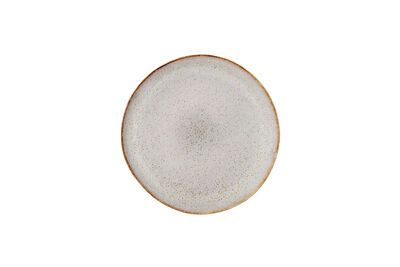 Großer Teller aus naturfarbenem Steingut Sandrine