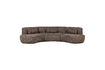 Miniature Half round 6-seater sofa brown melange fabric Batavier 2