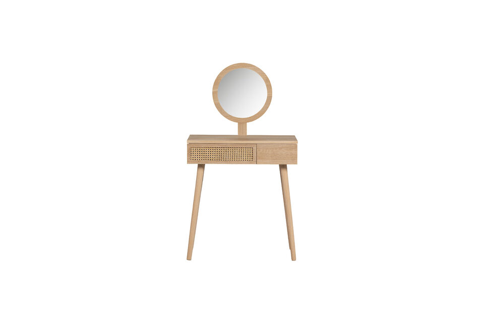Smal bureau met spiegel in Scandinavische stijl Vervaardigd uit grenenhout en MDF Glad afgewerkt