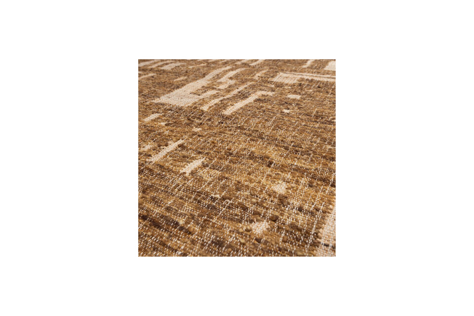 The geometric pattern gives the rug a contemporary twist