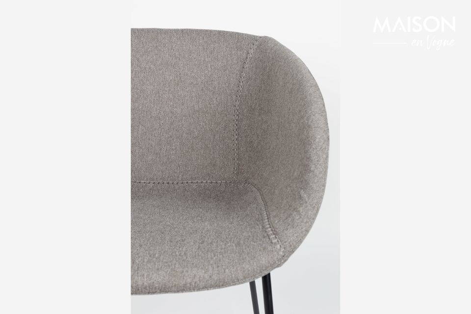 High armchair in gray fabric Feston - 6