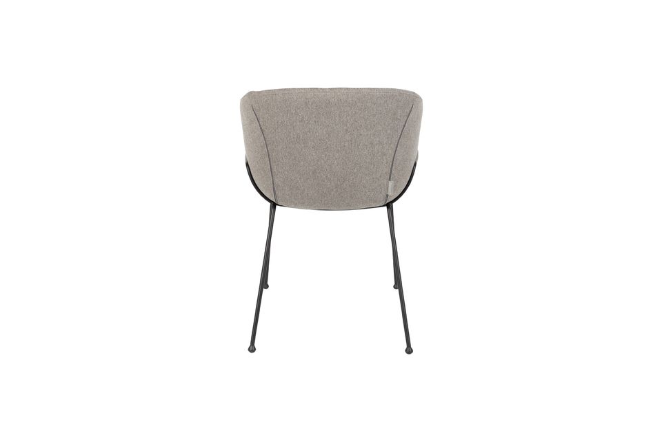 High armchair in gray fabric Feston - 8
