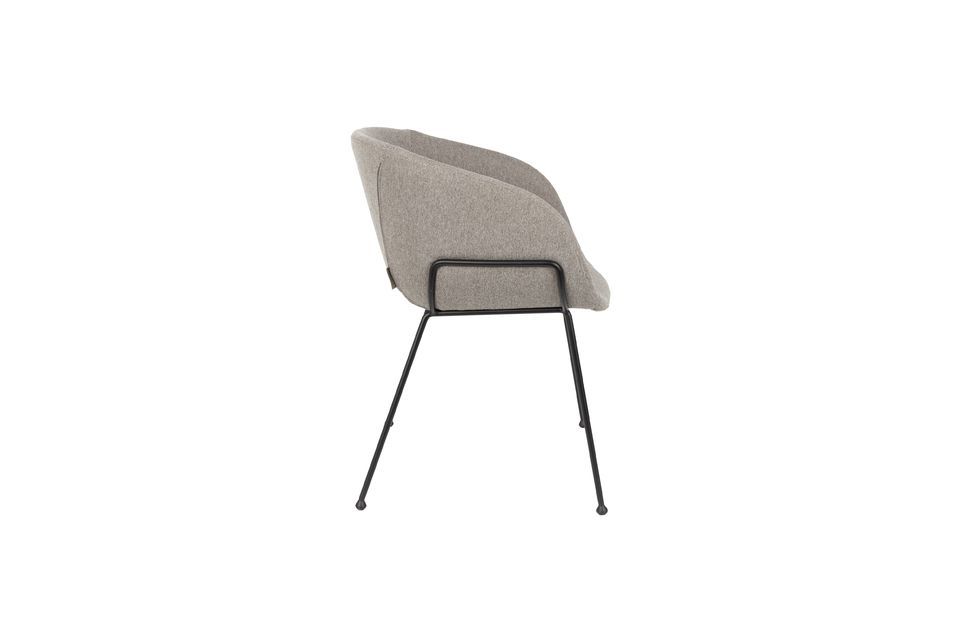 High armchair in gray fabric Feston - 10