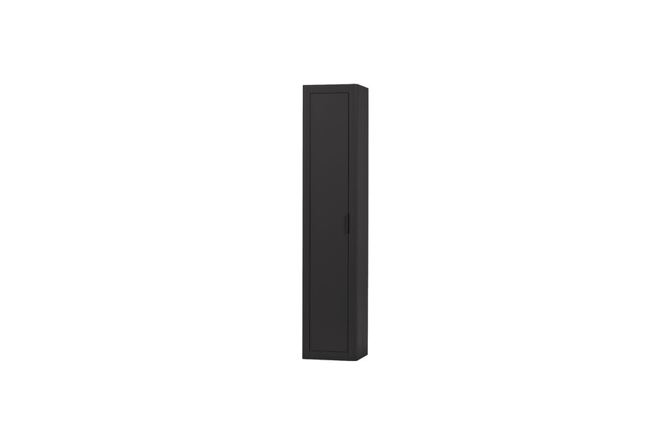 Hochschrank schmal Kiefer Mattschwarz Gunnar Woood