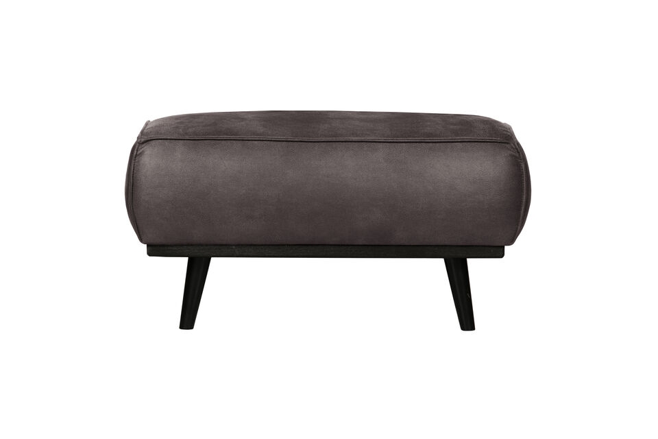 Hocker 80x55 cm Eco-Leder Dunkelgrau Statement Woood