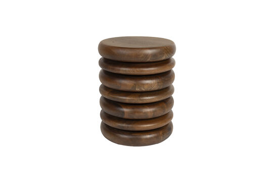 Schauen Sie die Produktbeschreibung an hocker aus braunem Holz Disc Hocker aus braunem Holz Disc