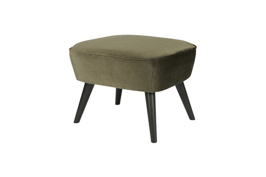 Hocker con patas Terciopelo Verde cálido SARA Clipped