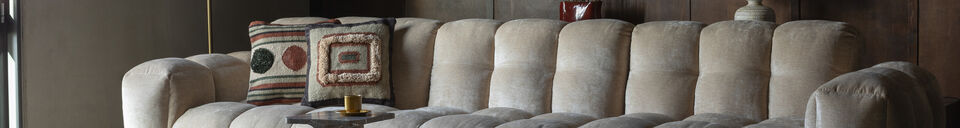 Benadrukte materialen Hocker Hackman beige velours