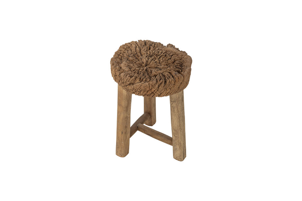 Hocker Ø33xH46 cm aus recyceltem Naturholz Delray - 4