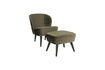 Miniature Hocker sur pieds Velours Vert chaud SARA 3