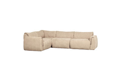 Hoekbank links geweven chenille zand BAGGY