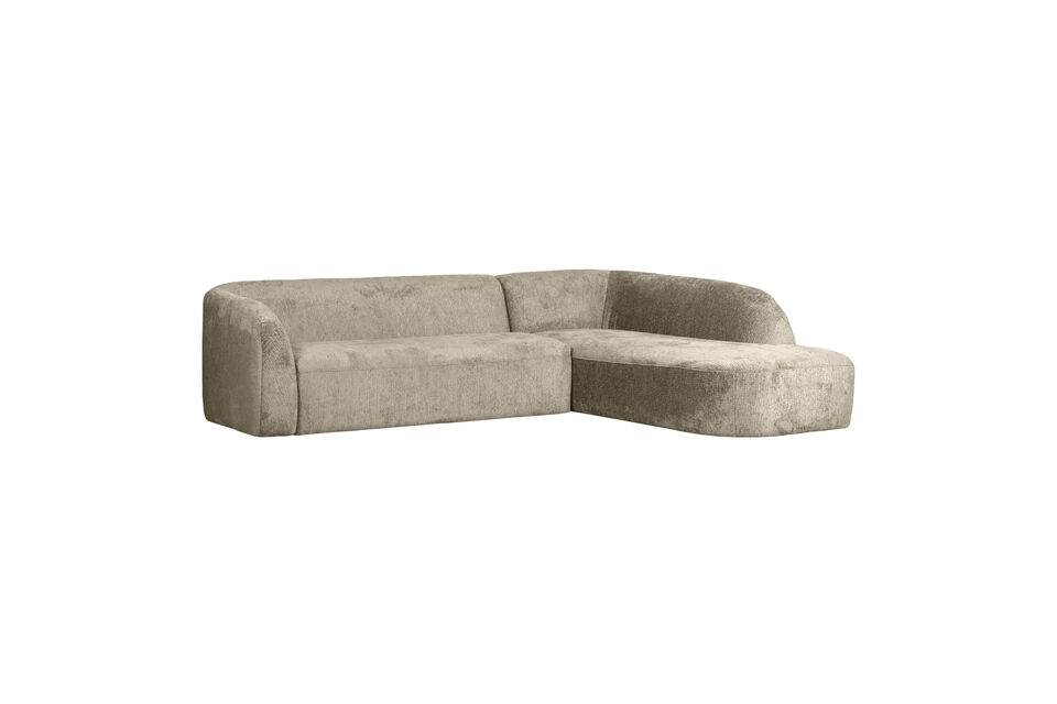 Hoekbank rechts 274x225 cm structuur velvet Wheatfield Sloping Woood