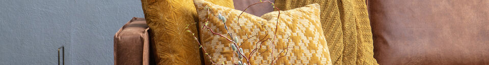 Benadrukte materialen Hoekbank rechts eco-leer Cognac RODEO
