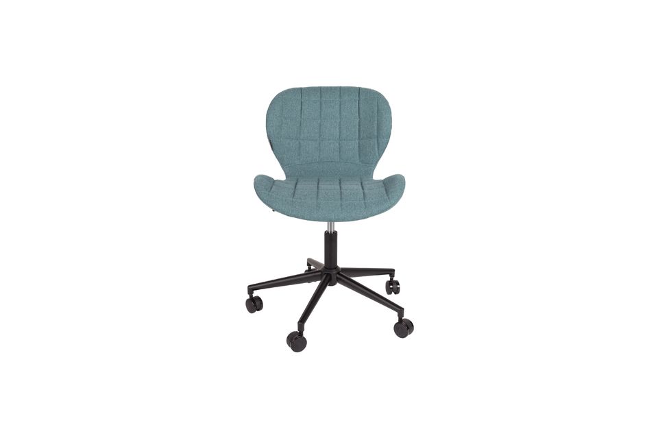 Höhenverstellbarer Bürostuhl aus Stoff in Blau und Schwarz OMG - 9
