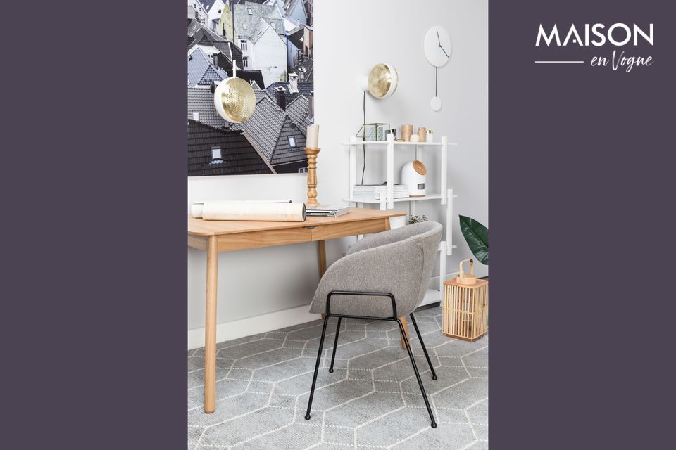 Hoher Sessel aus grauem Stoff Feston Zuiver