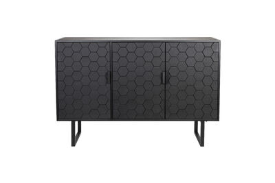 Hohes Sideboard aus schwarzem Holz Linc
