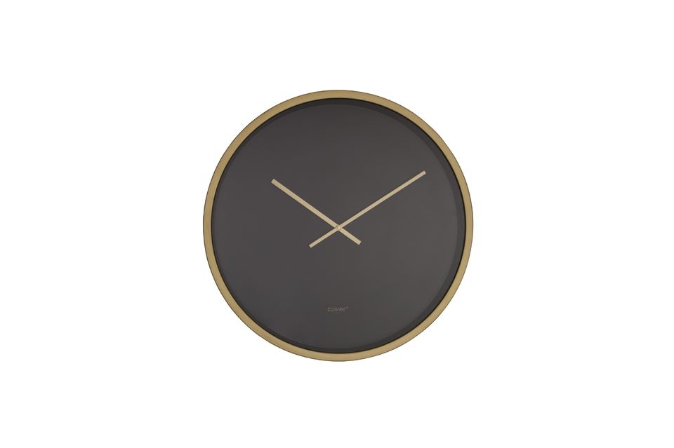 L\'horloge Time Bandit noir / laiton propose un design simple mais efficace