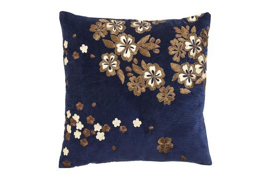 Housse de coussin Flower en velours avec broderie Détouré