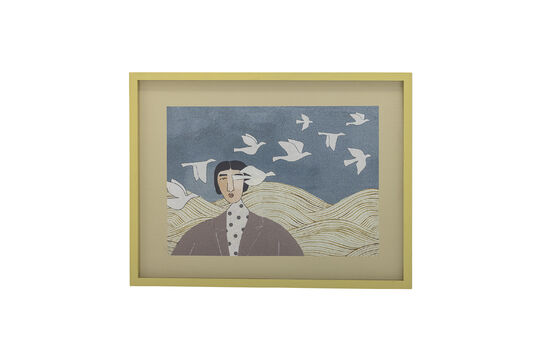 Illustration avec cadre 62x47 cm en bois de sapin multicolore Flyvielle
