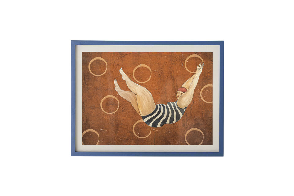 Illustration mit Rahmen 62x47 cm aus buntem Tannenholz Svela Bloomingville