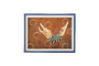 Miniature Illustration with frame 62x47 cm in multi-colored firwood Svela Clipped