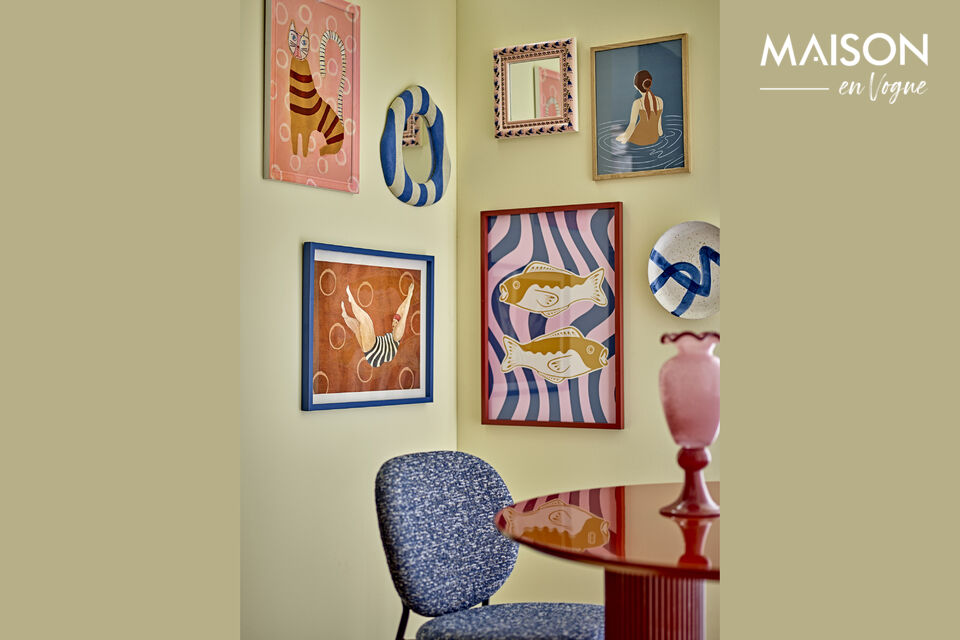 L\'illustrazione Missy con cornice di Bloomingville mostra un gatto