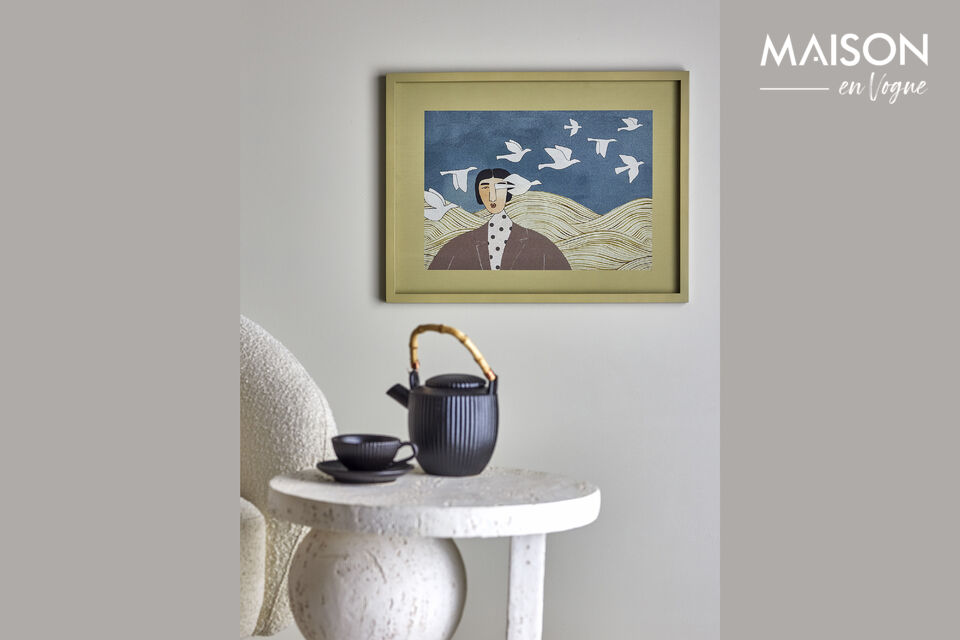 L\'illustrazione con cornice Flyvielle di Bloomingville è una decorazione murale con una cornice in
