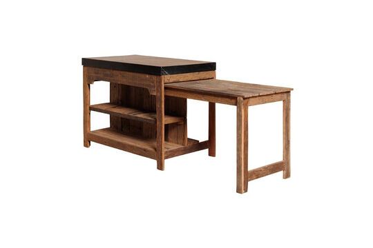 Ilôt de cuisine en bois foncé Noir