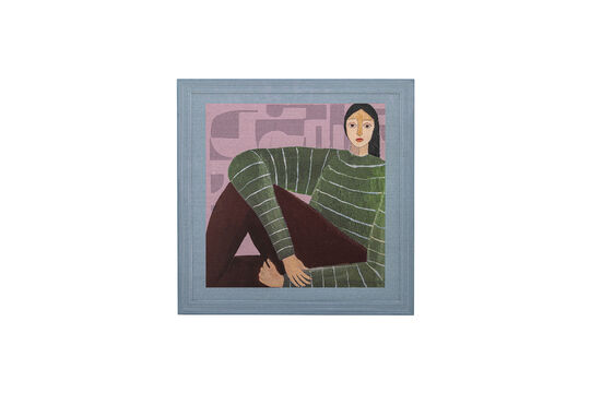 Ilustración con marco 50x50 cm de madera de abeto multicolor Zoy Clipped