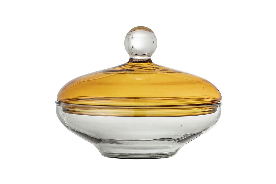 Jarre avec couvercle en verre jaune Danni Bloomingville - 10cm