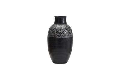 Jarrón 38 cm Aluminio y Hierro Negro HDBloss