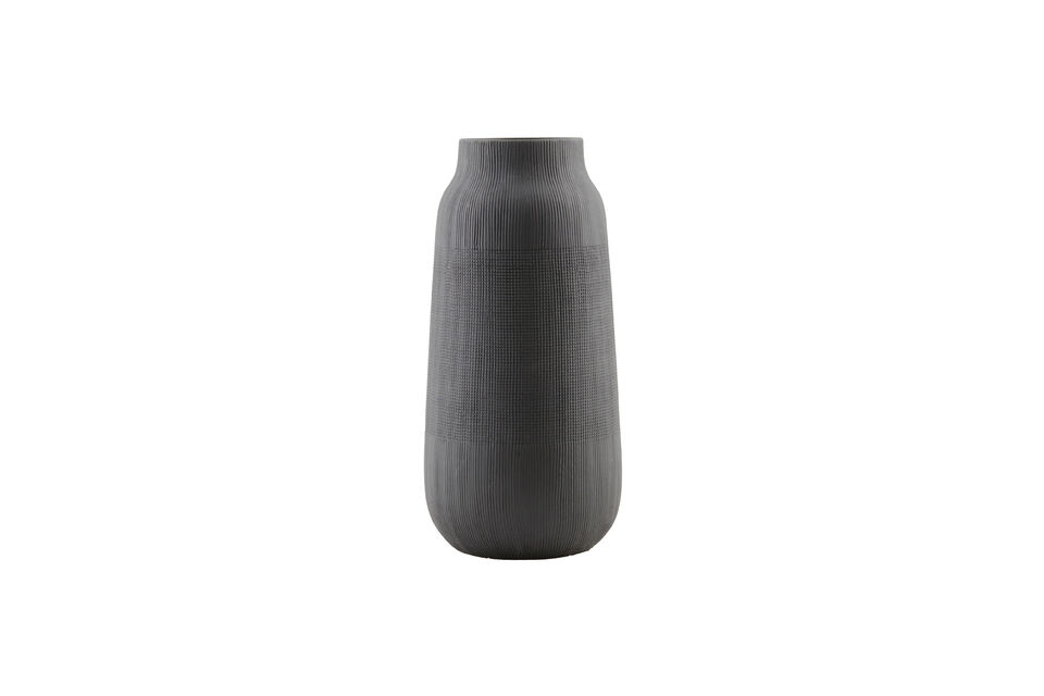 Jarrón alto de arcilla negro Groove House Doctor