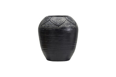 Jarrón de aluminio negro 31,5 cm HDBloss