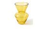 Miniatura Jarrón de cristal amarillo Fat Neck Clipped