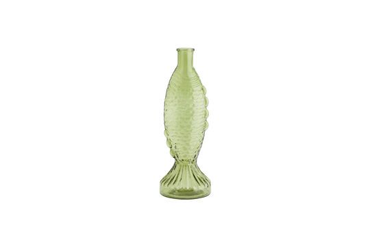 Jarrón de vidrio verde claro H30 Fish Clipped