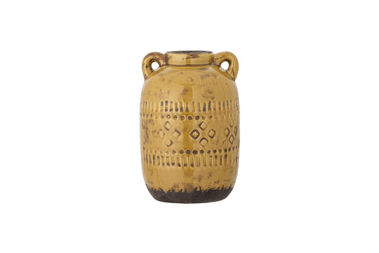 Jarrón decorativo Ø18xH25,5 cm de terracota amarilla Rijad Clipped