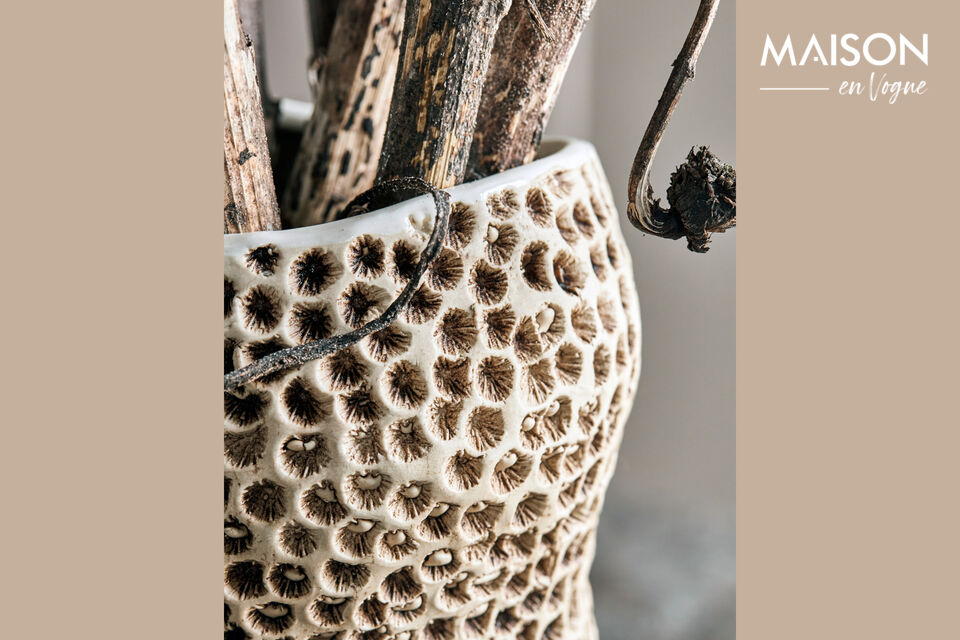 Its unique reactive glaze finish ensures each vase is distinct