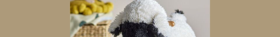 Mise en avant matière Jouet à bascule en tissu blanc Dolly