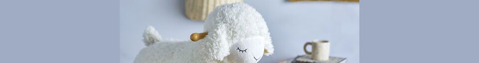 Mise en avant matière Jouet à bascule en tissu blanc Laasrith