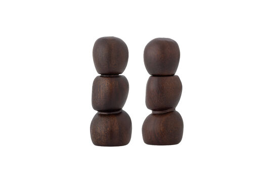Juego de 2 molinillos de sal y pimienta de acacia marrón Salvi