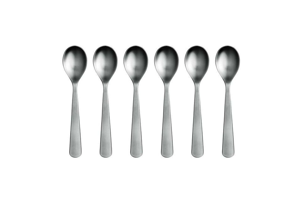 Juego de 6 cucharas de café de acero inoxidable plateado Luxis Normann Copenhagen