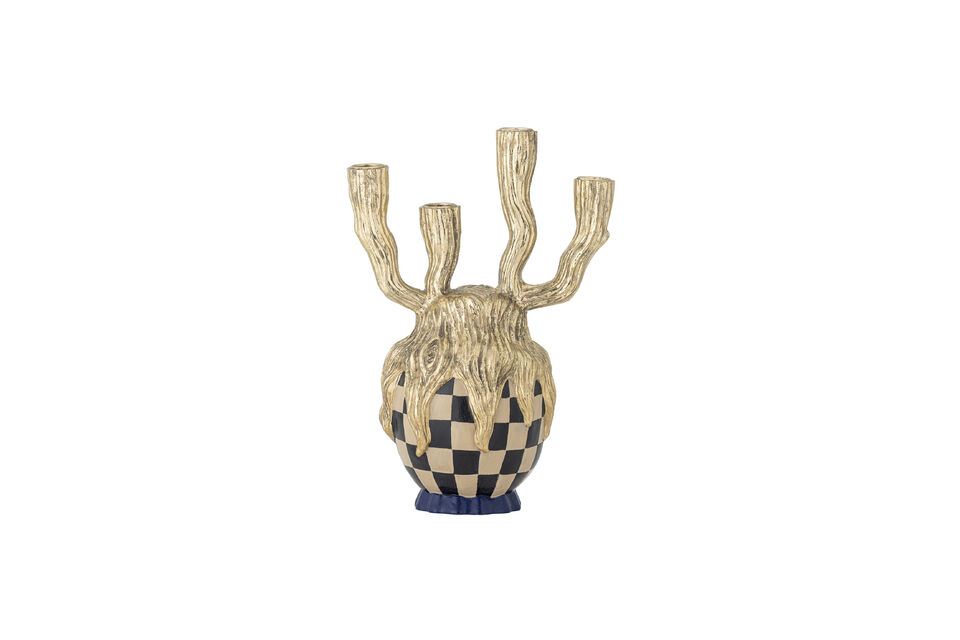 Kandelaar van goudkleurig polyresin Medusa - 4