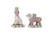 Miniatuur Kandelaars (Set van 2) van roze steengoed Doglie 3