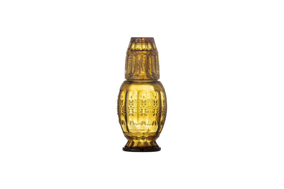 Karaf en glas (Set van 2) van geel glas Theon - 4