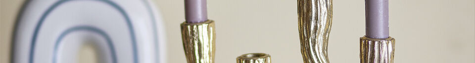 Materialbeschreibung Kerzenhalter aus Polyresin in Gold Medusa