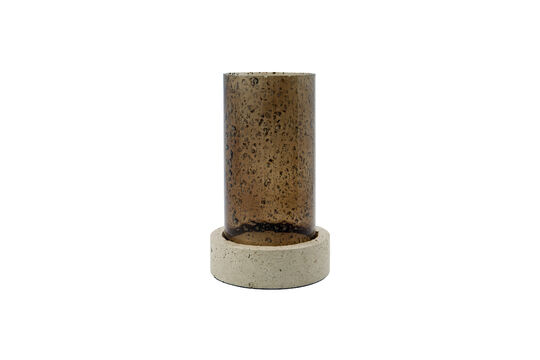 Schauen Sie die Produktbeschreibung an kerzenständer h 21,5 cm Glas und Travertin braun Rivo Kerzenständer h 21,5 cm Glas und Travertin braun Rivo